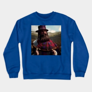 Scottish Highlander in Clan Tartan Crewneck Sweatshirt